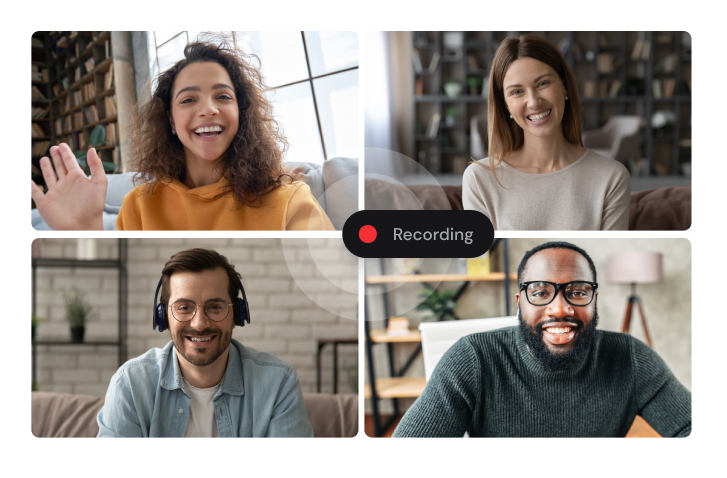 A video call with a recording indicator