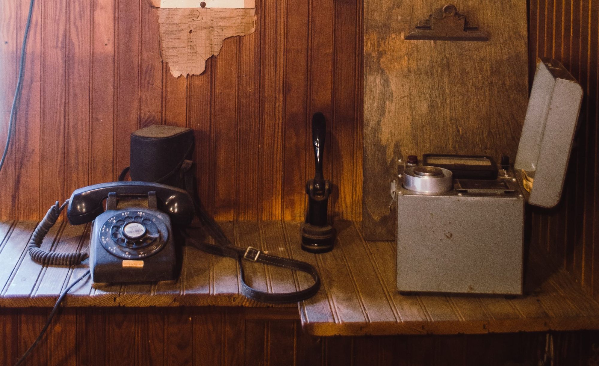 Rotary phone in old office