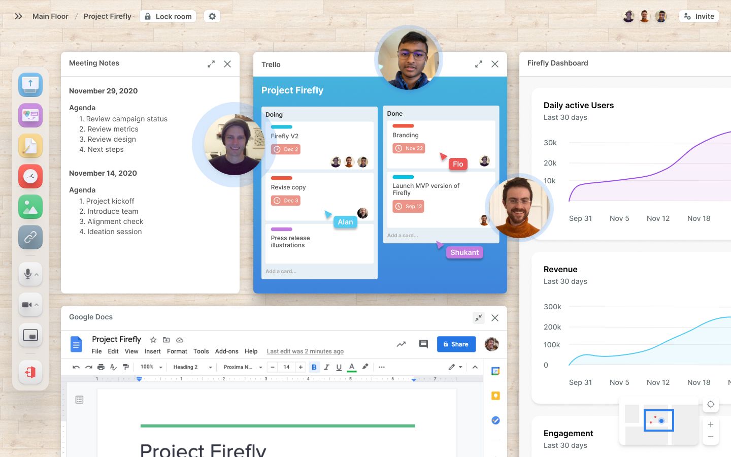 Teamflow dashboard showing embedded apps.