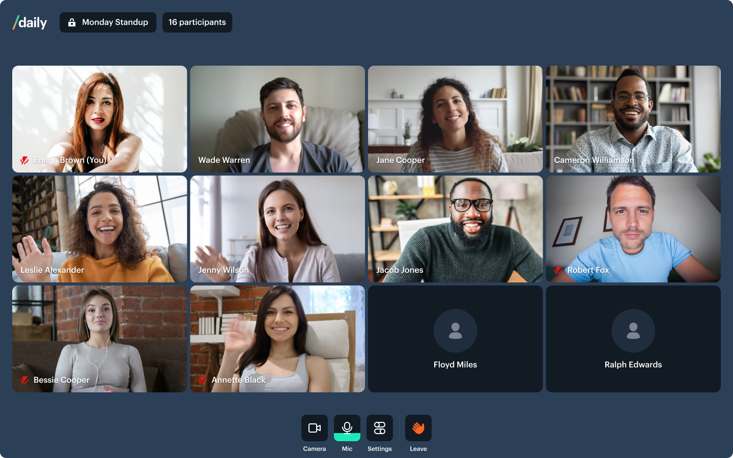 Screenshot of a video chat app built with Daily and Next.js.