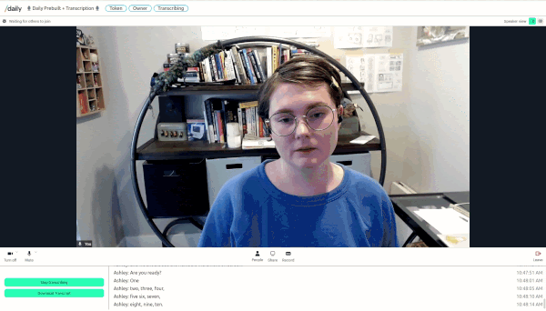 Video call participant's audio being transcribed in the demo app