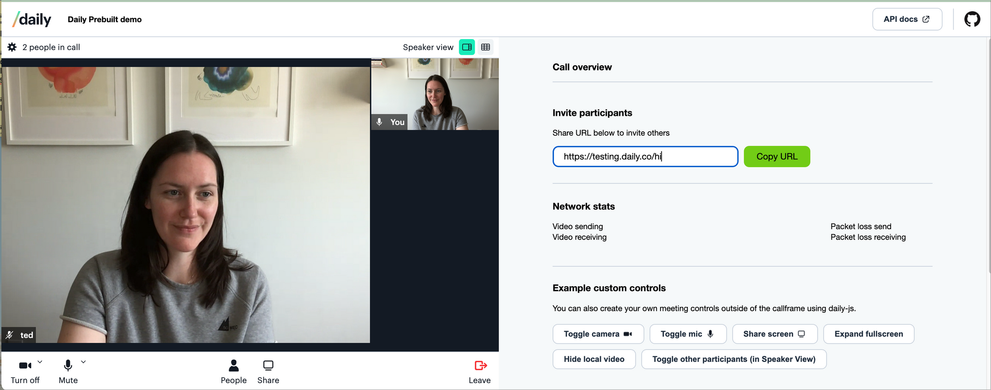 In-call demo UI