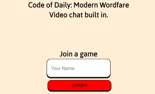 Form to join a Code of Daily: Modern Wordfare game
