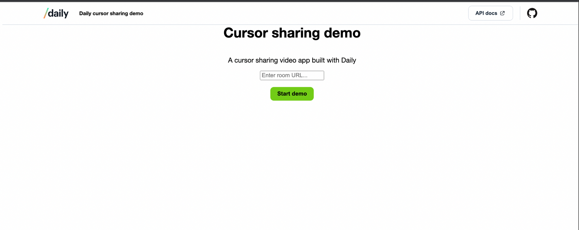 Cursor sharing demo call join form