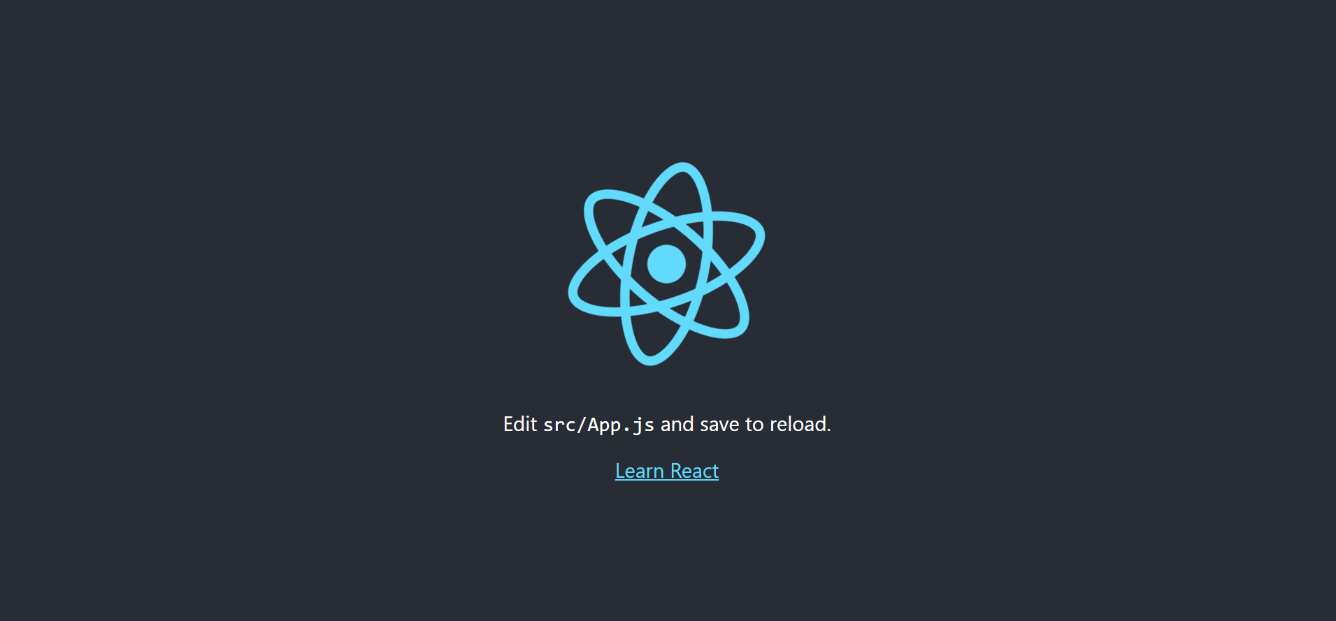 React application default starter page