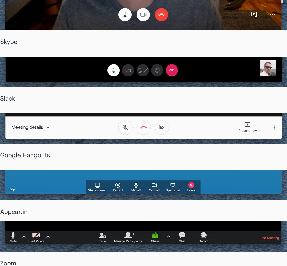 Video call controls