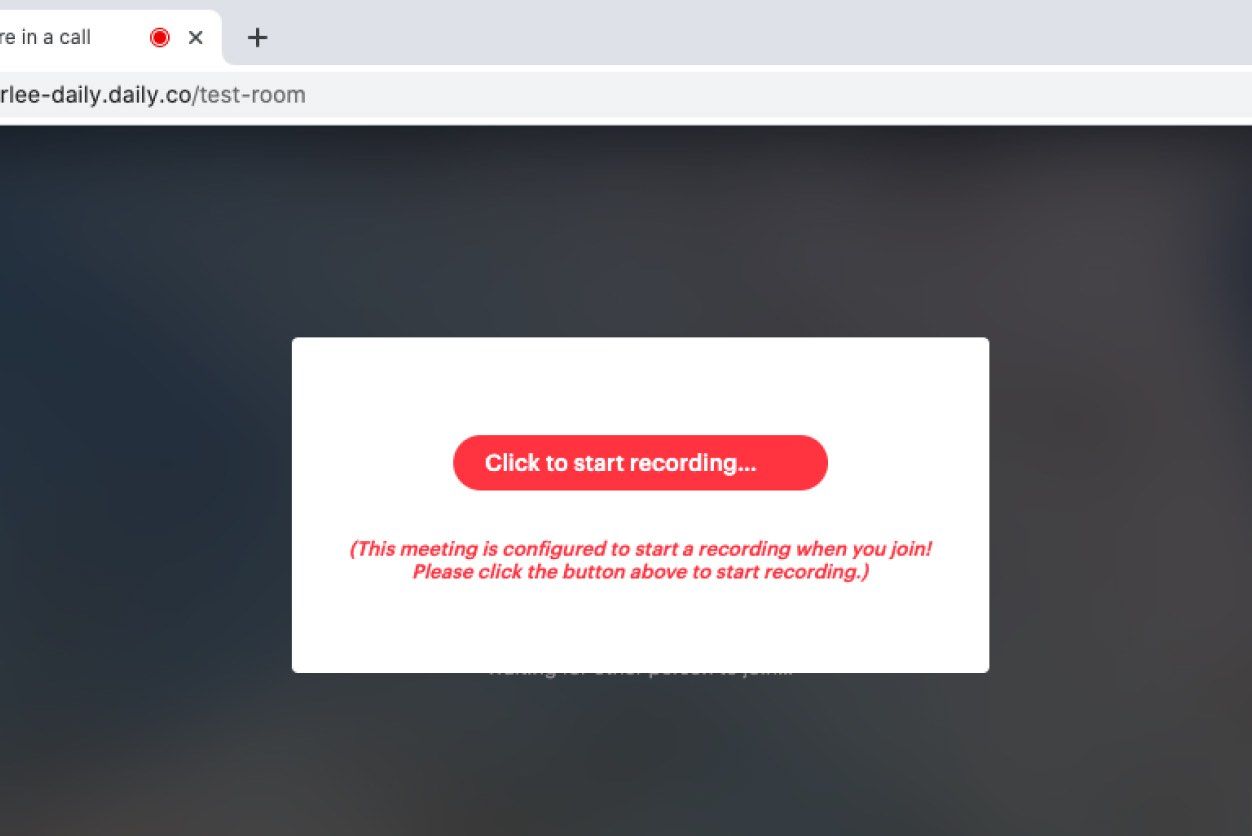 Screenshot of ‘Click to start recording’ prompt