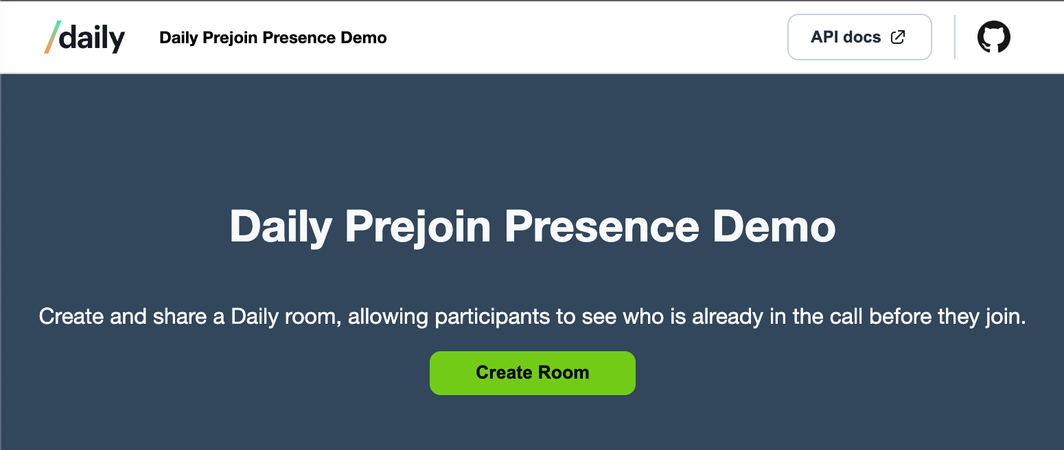 Daily Prejoin Presence demo entry page