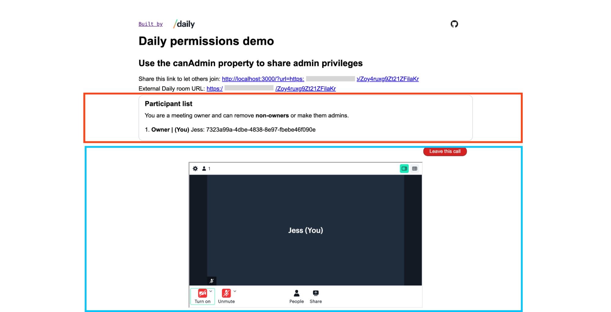 Share admin privileges with participants during a real-time video call