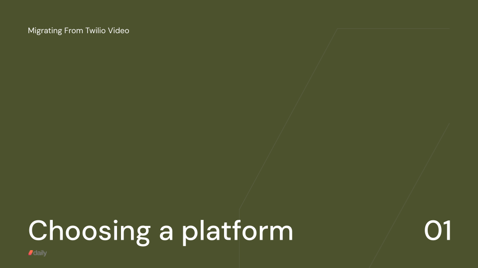 A green image with the words "Choosing a video platform"