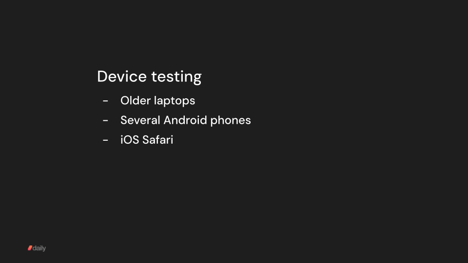 Video device testing