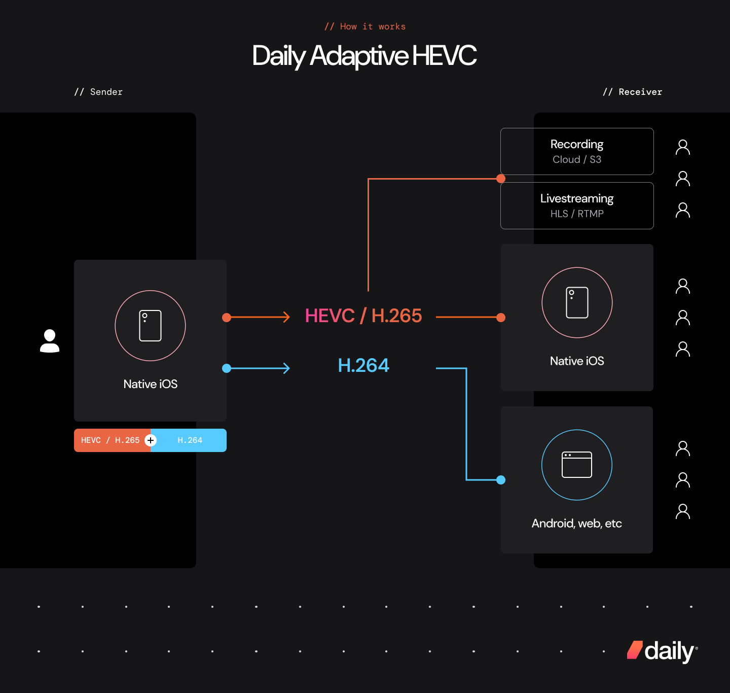 Daily Adaptive HEVC architecture diagram