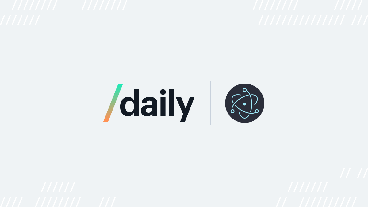 Daily and Electron logo side by side on light gray background.