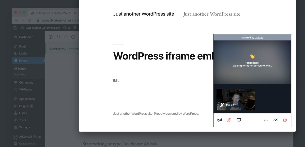 Add video calls to Wordpress.org, in 3 steps!
