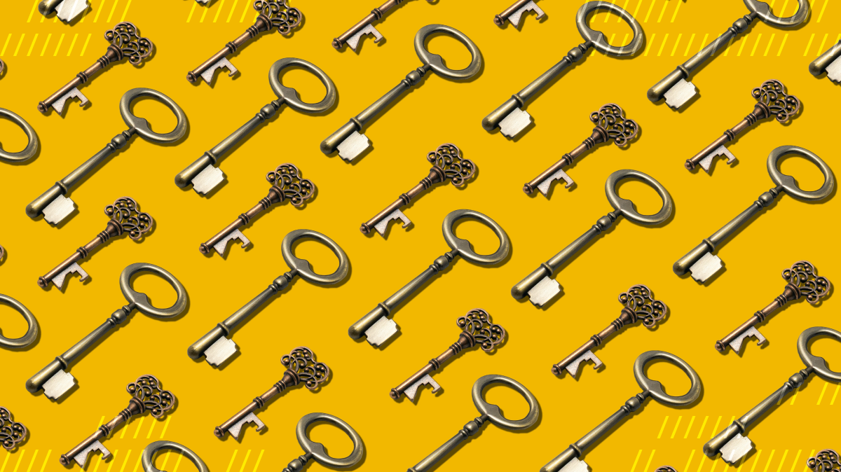 Keys on a golden background